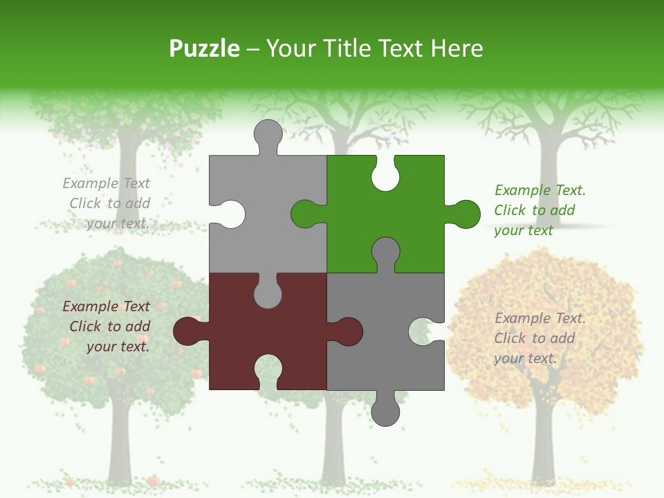 A Group Of Trees With Different Types Of Leaves PowerPoint Template
