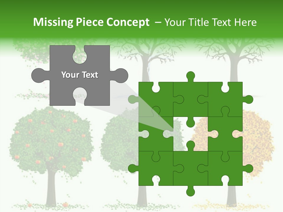 A Group Of Trees With Different Types Of Leaves PowerPoint Template