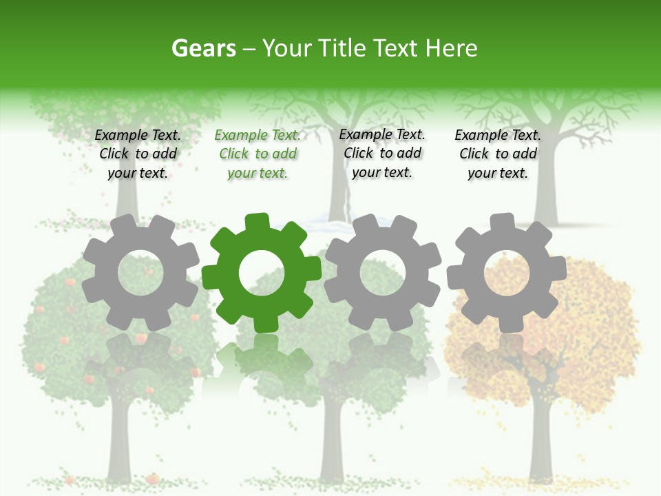 A Group Of Trees With Different Types Of Leaves PowerPoint Template