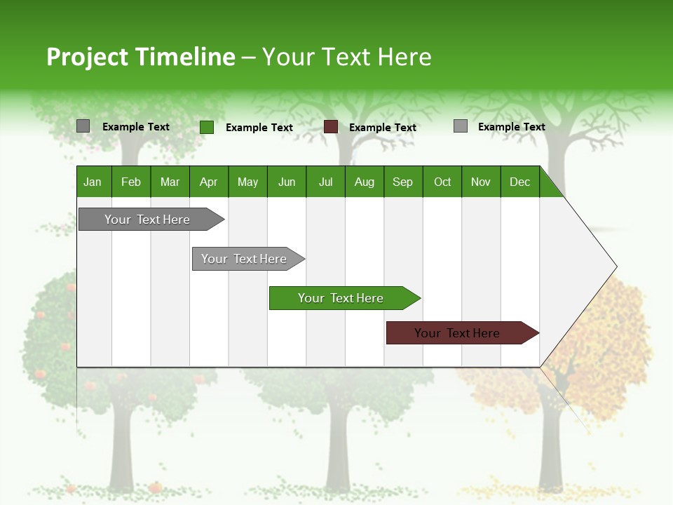 A Group Of Trees With Different Types Of Leaves PowerPoint Template