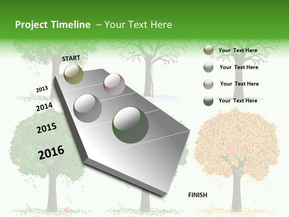 A Group Of Trees With Different Types Of Leaves PowerPoint Template