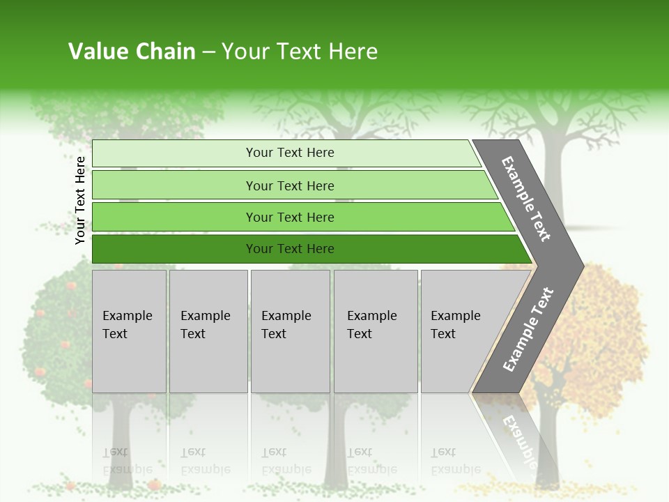 A Group Of Trees With Different Types Of Leaves PowerPoint Template