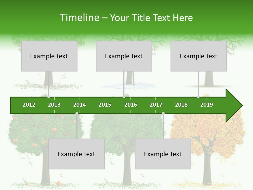 A Group Of Trees With Different Types Of Leaves PowerPoint Template