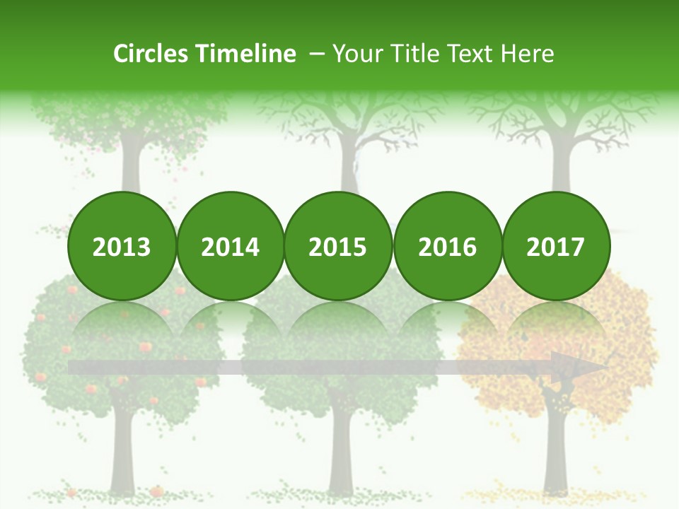 A Group Of Trees With Different Types Of Leaves PowerPoint Template