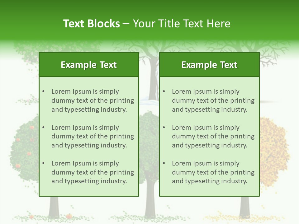 A Group Of Trees With Different Types Of Leaves PowerPoint Template