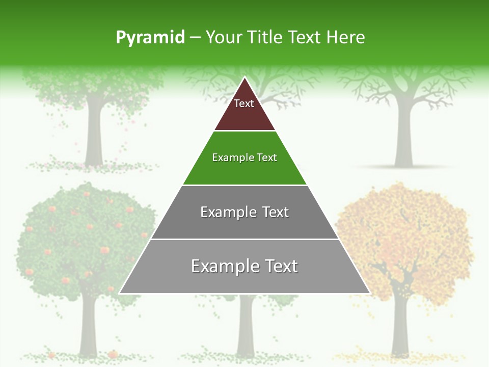 A Group Of Trees With Different Types Of Leaves PowerPoint Template