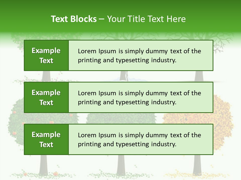 A Group Of Trees With Different Types Of Leaves PowerPoint Template