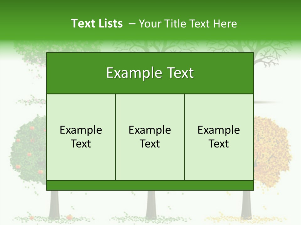 A Group Of Trees With Different Types Of Leaves PowerPoint Template