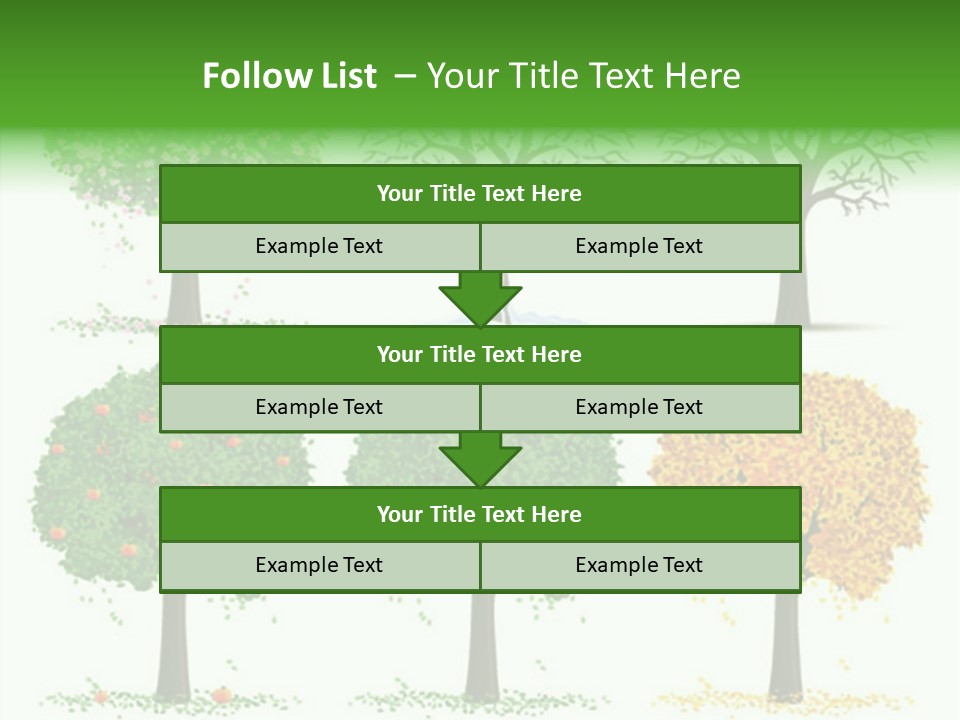 A Group Of Trees With Different Types Of Leaves PowerPoint Template