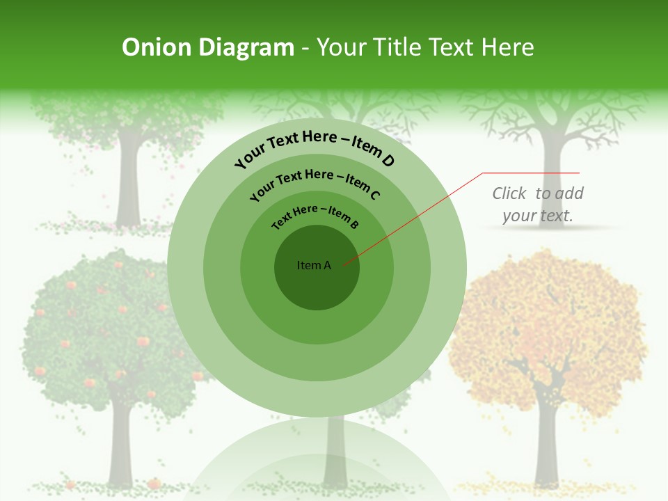 A Group Of Trees With Different Types Of Leaves PowerPoint Template