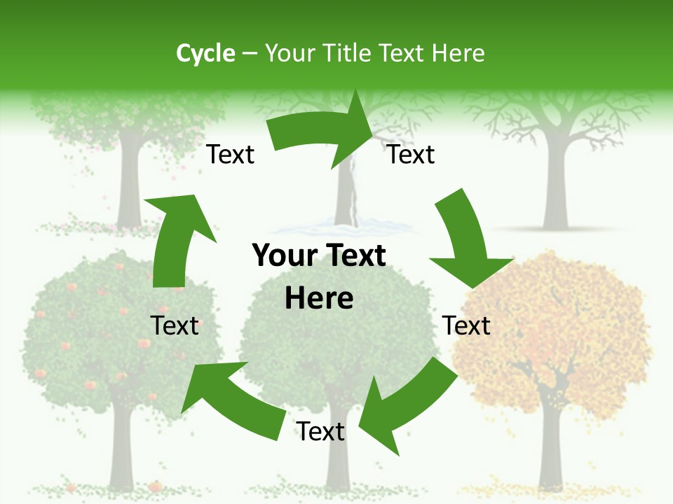 A Group Of Trees With Different Types Of Leaves PowerPoint Template