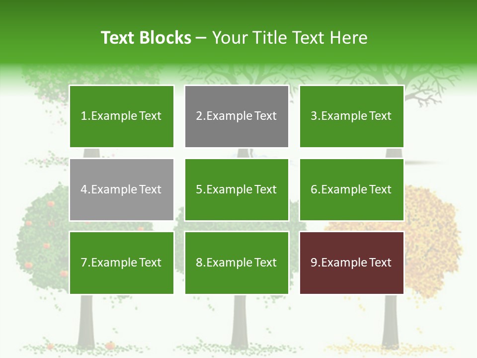 A Group Of Trees With Different Types Of Leaves PowerPoint Template