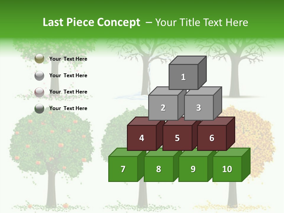 A Group Of Trees With Different Types Of Leaves PowerPoint Template