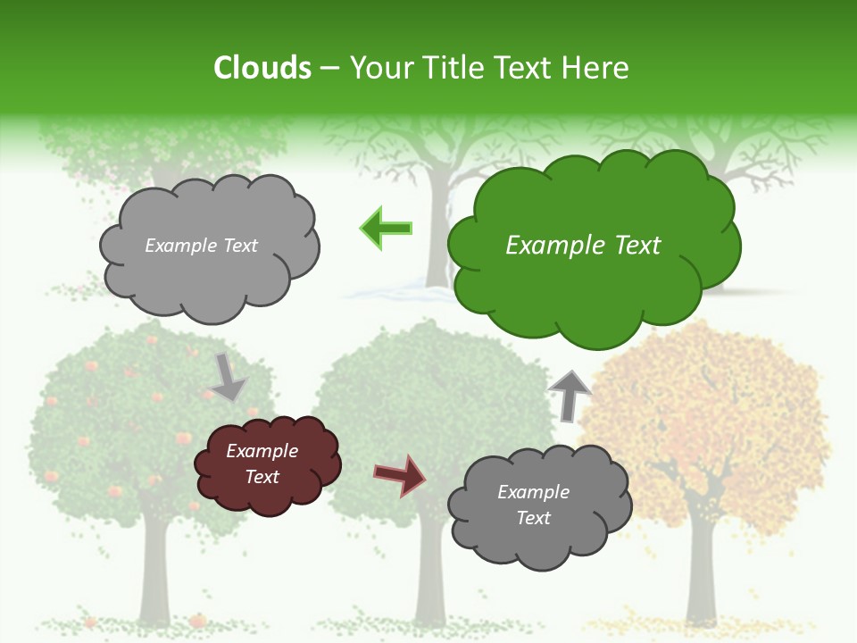 A Group Of Trees With Different Types Of Leaves PowerPoint Template