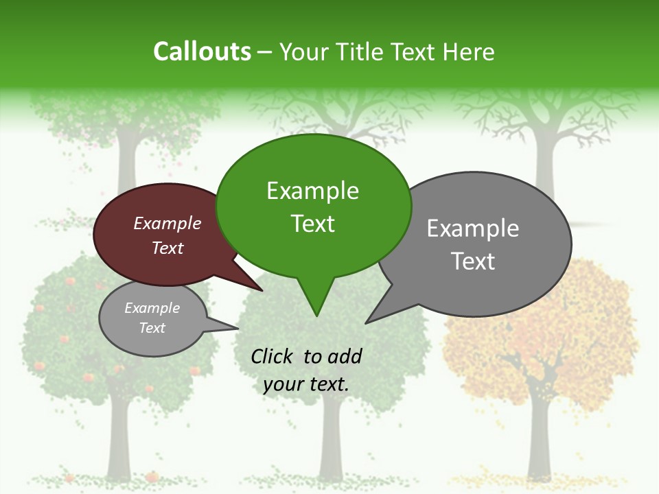 A Group Of Trees With Different Types Of Leaves PowerPoint Template