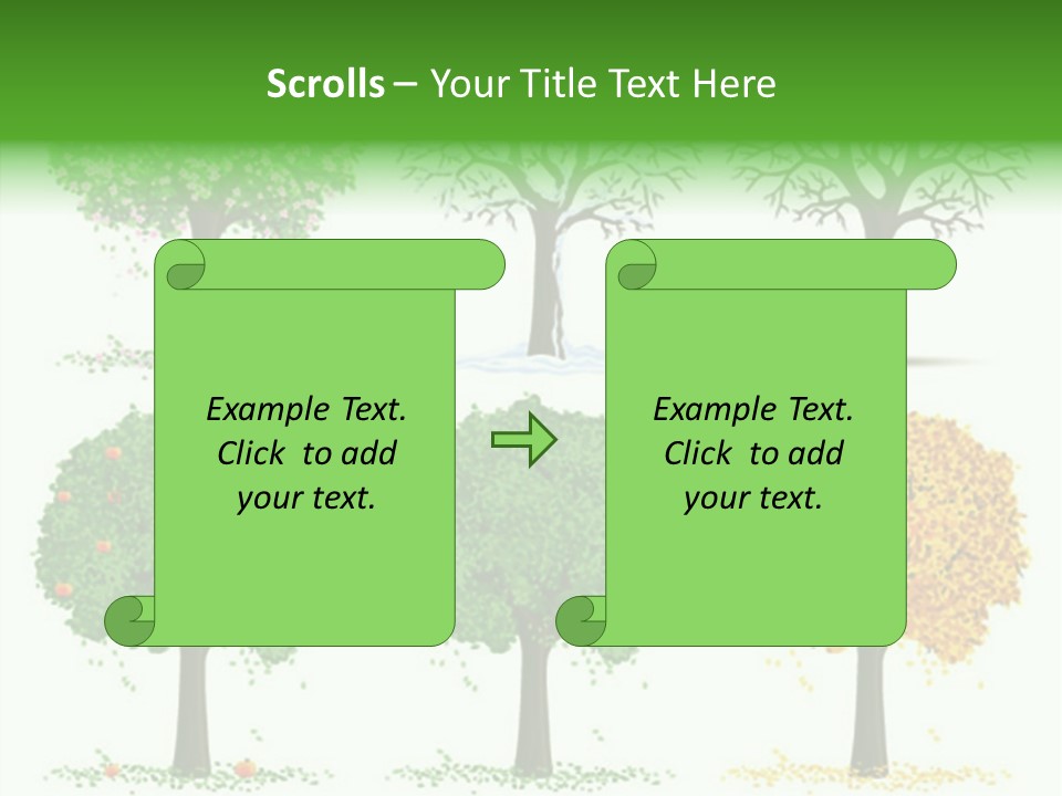A Group Of Trees With Different Types Of Leaves PowerPoint Template