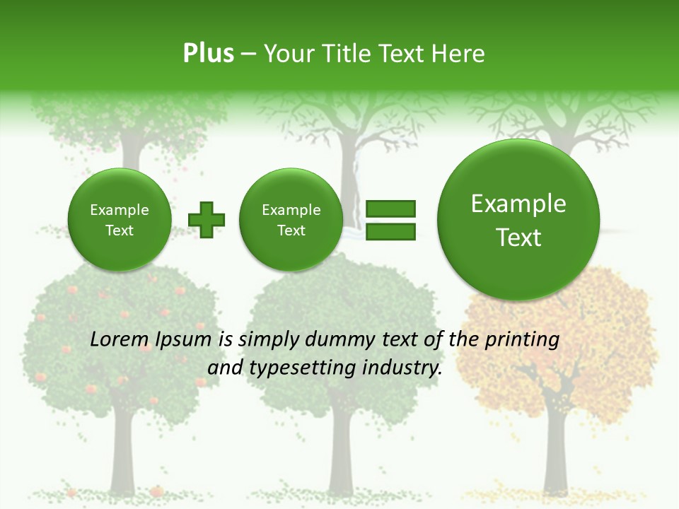 A Group Of Trees With Different Types Of Leaves PowerPoint Template