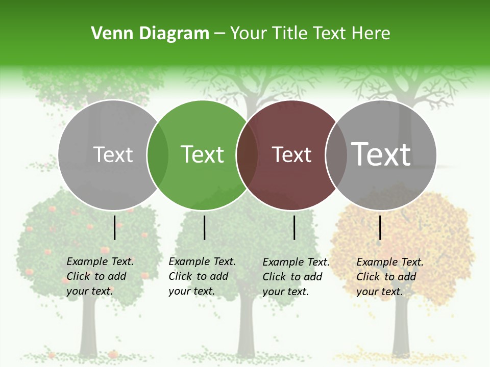 A Group Of Trees With Different Types Of Leaves PowerPoint Template