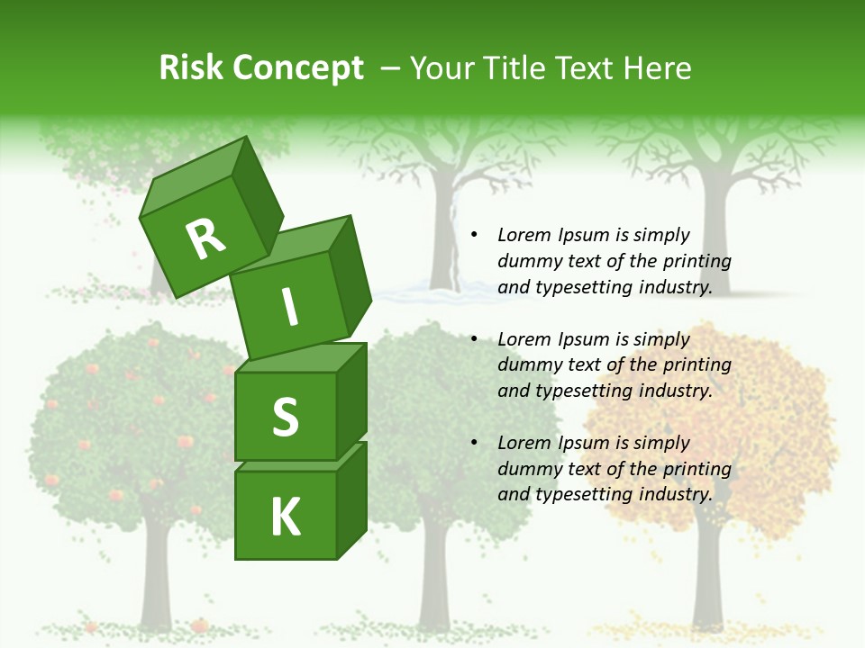 A Group Of Trees With Different Types Of Leaves PowerPoint Template