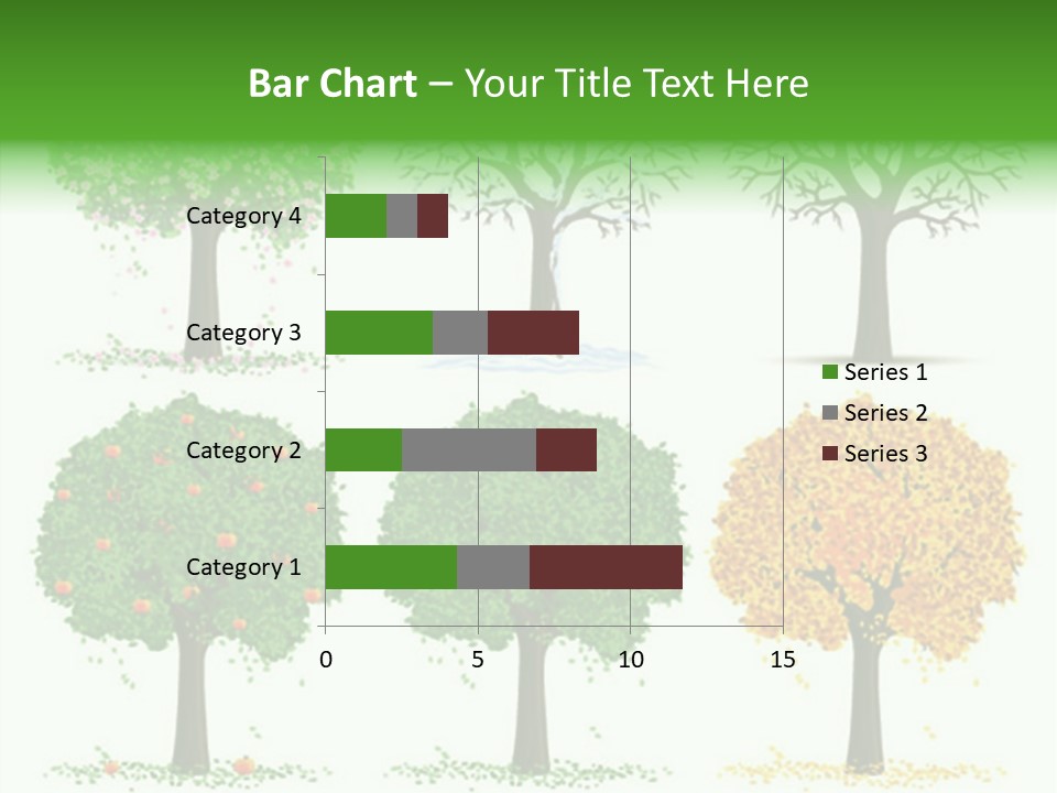 A Group Of Trees With Different Types Of Leaves PowerPoint Template