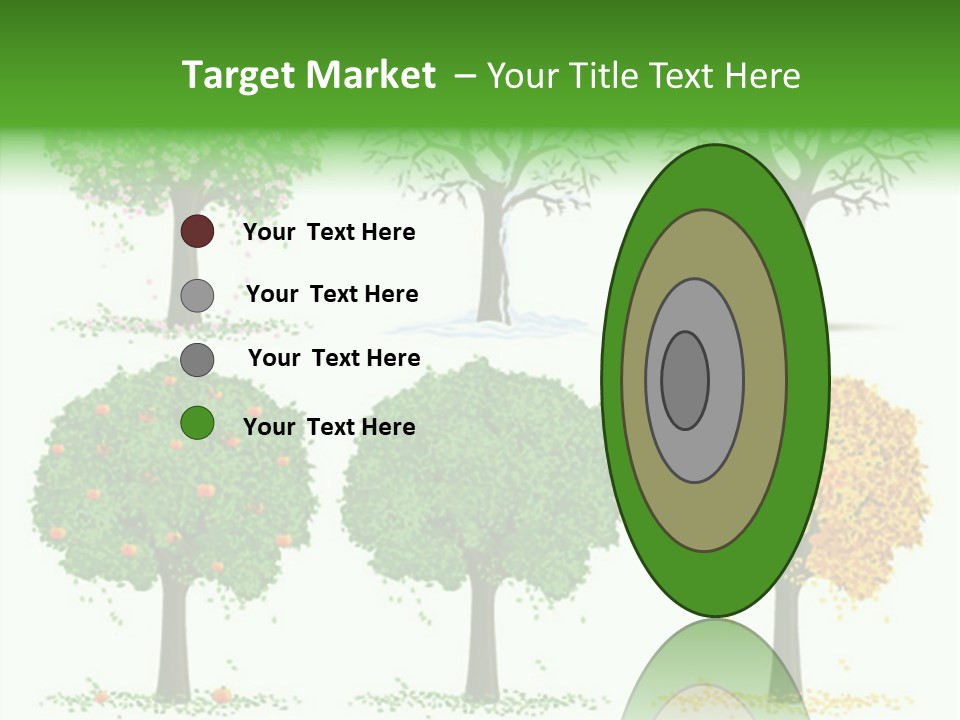 A Group Of Trees With Different Types Of Leaves PowerPoint Template