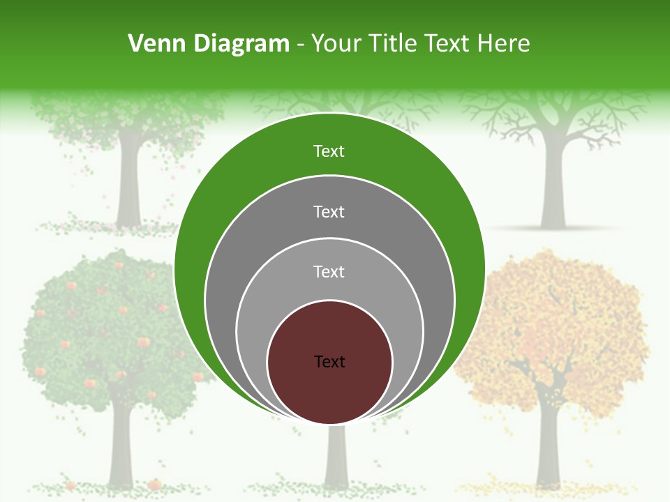 A Group Of Trees With Different Types Of Leaves PowerPoint Template