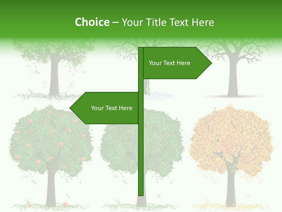 A Group Of Trees With Different Types Of Leaves PowerPoint Template