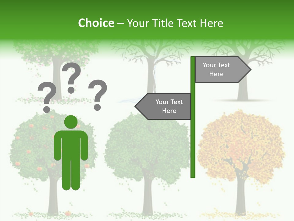 A Group Of Trees With Different Types Of Leaves PowerPoint Template