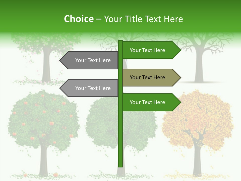 A Group Of Trees With Different Types Of Leaves PowerPoint Template