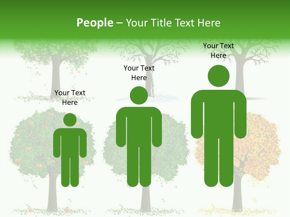 A Group Of Trees With Different Types Of Leaves PowerPoint Template