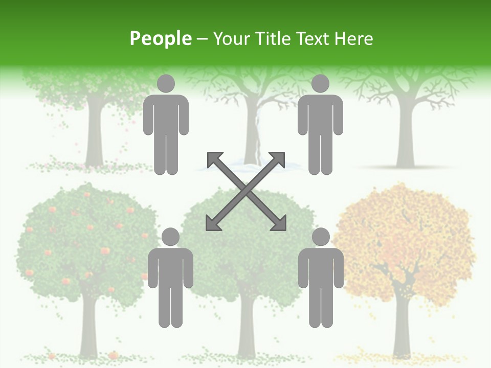A Group Of Trees With Different Types Of Leaves PowerPoint Template