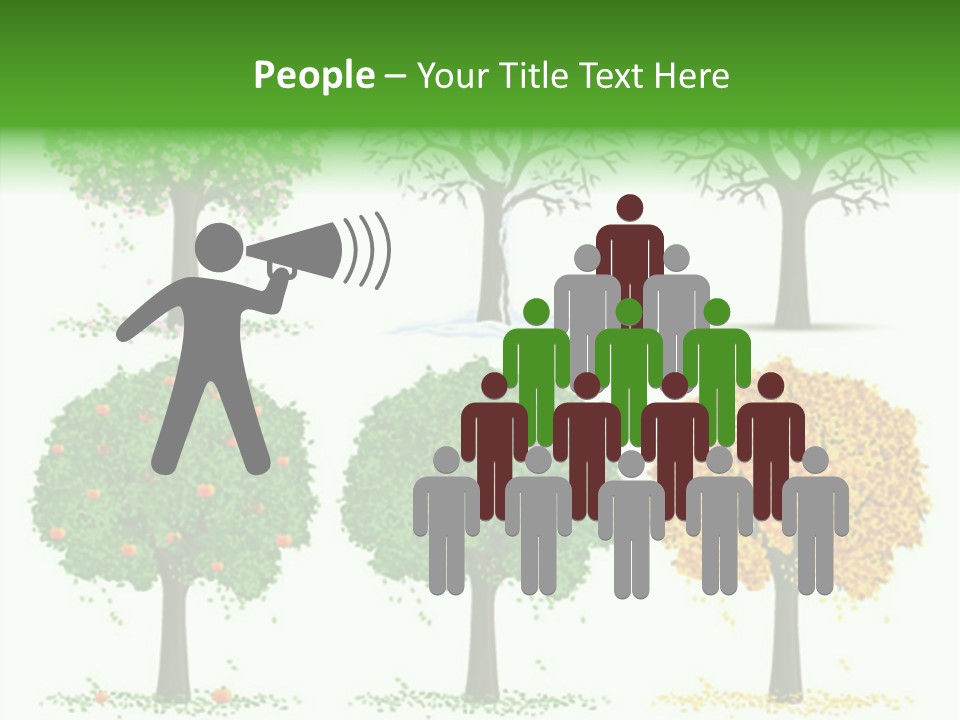 A Group Of Trees With Different Types Of Leaves PowerPoint Template