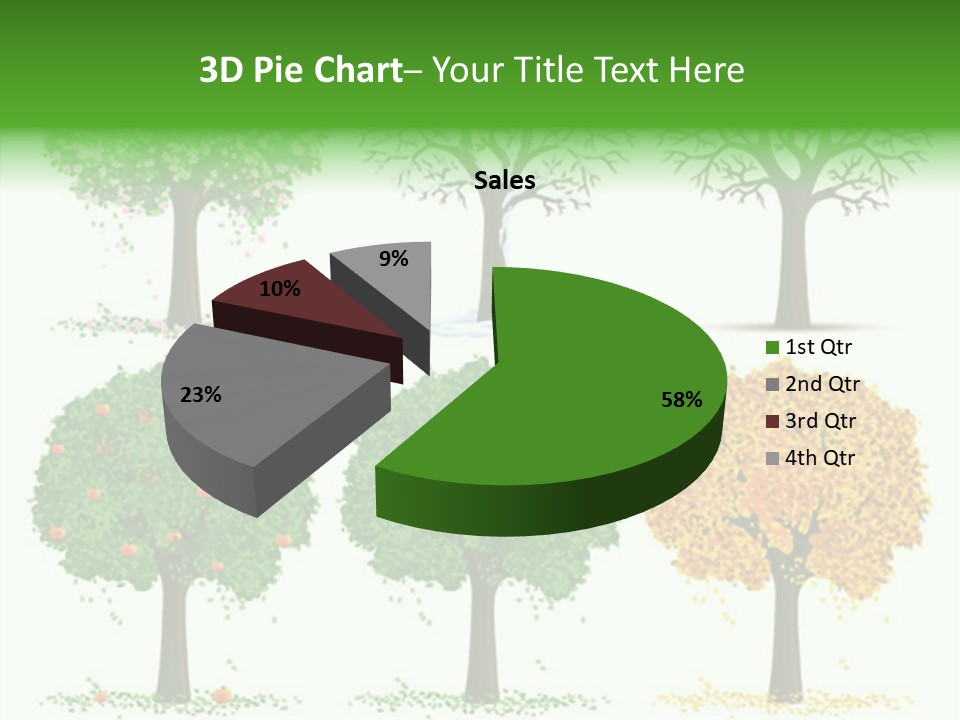 A Group Of Trees With Different Types Of Leaves PowerPoint Template