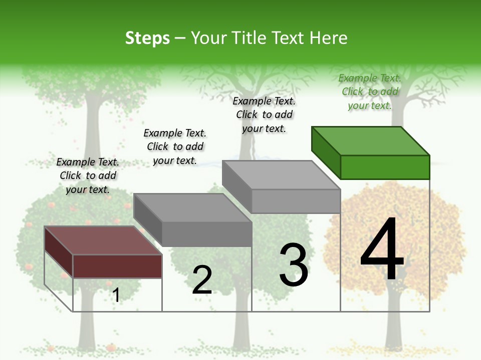 A Group Of Trees With Different Types Of Leaves PowerPoint Template