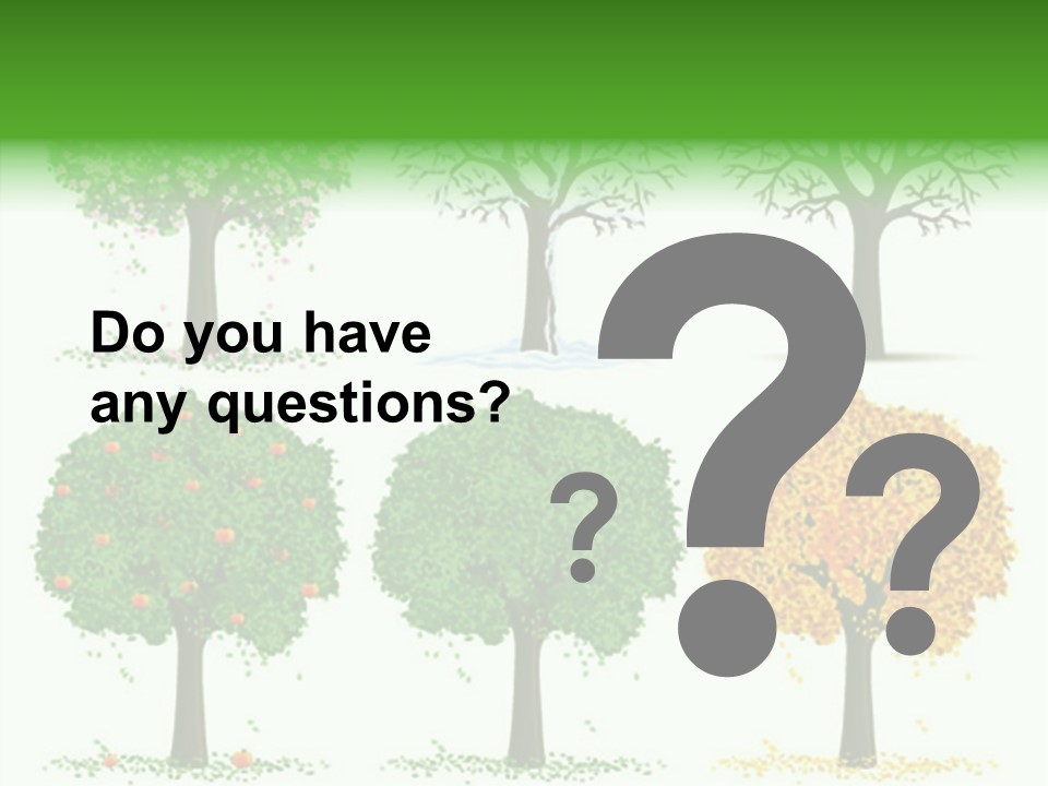 A Group Of Trees With Different Types Of Leaves PowerPoint Template