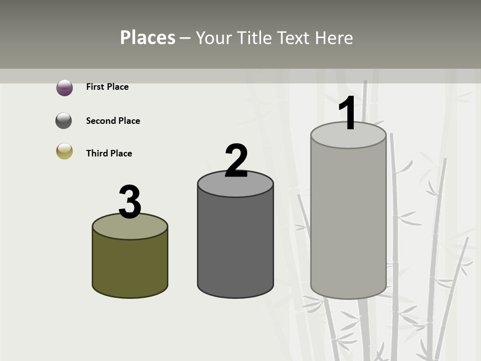 A Bamboo Tree Is Shown With A Gray Background PowerPoint Template
