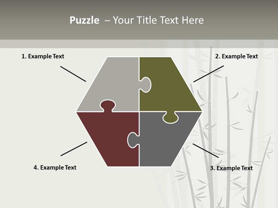 A Bamboo Tree Is Shown With A Gray Background PowerPoint Template