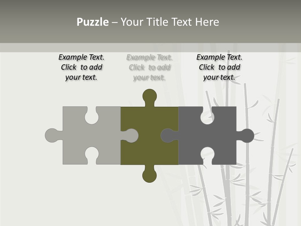 A Bamboo Tree Is Shown With A Gray Background PowerPoint Template