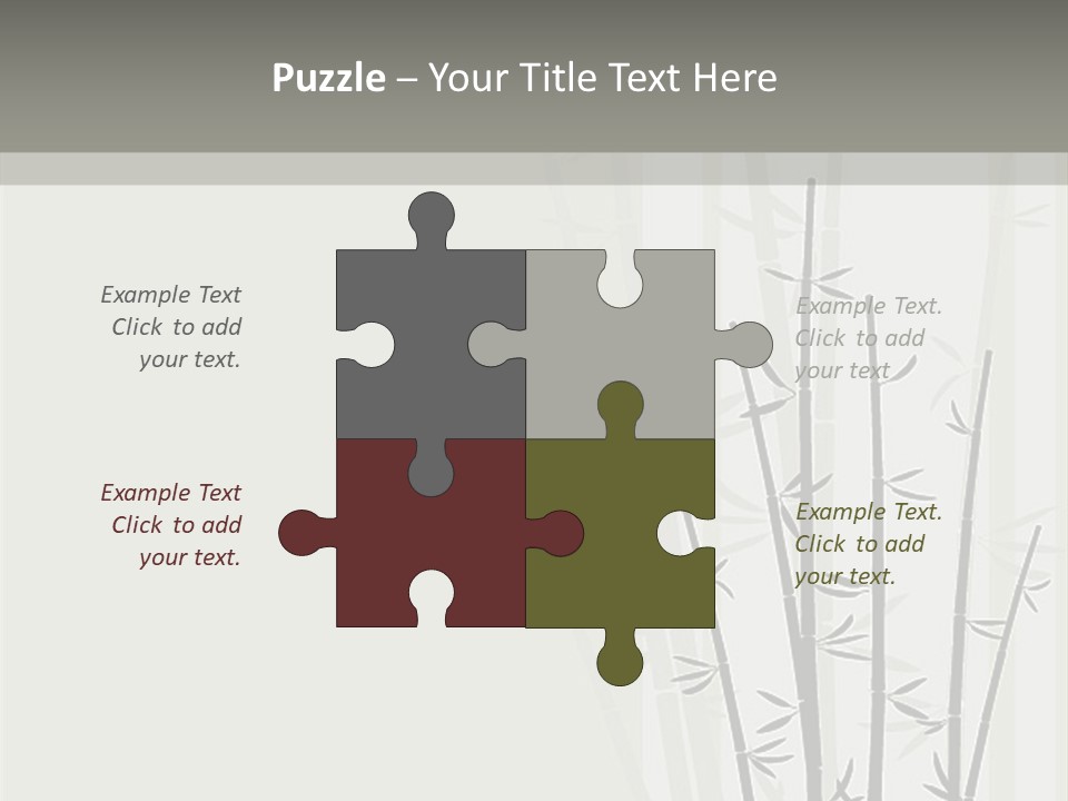 A Bamboo Tree Is Shown With A Gray Background PowerPoint Template