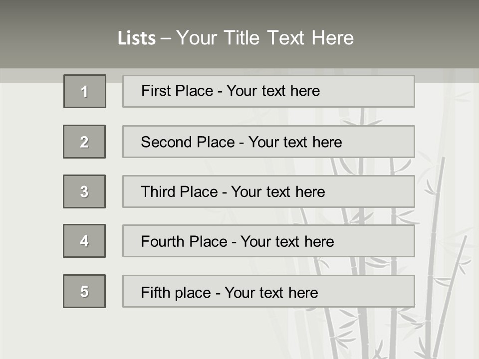 A Bamboo Tree Is Shown With A Gray Background PowerPoint Template