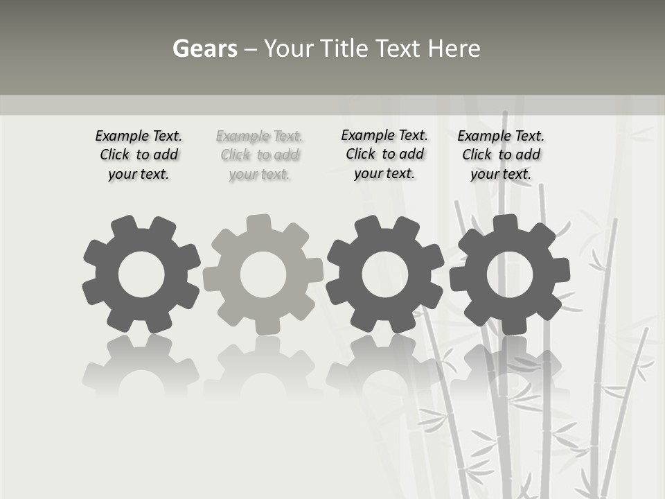 A Bamboo Tree Is Shown With A Gray Background PowerPoint Template