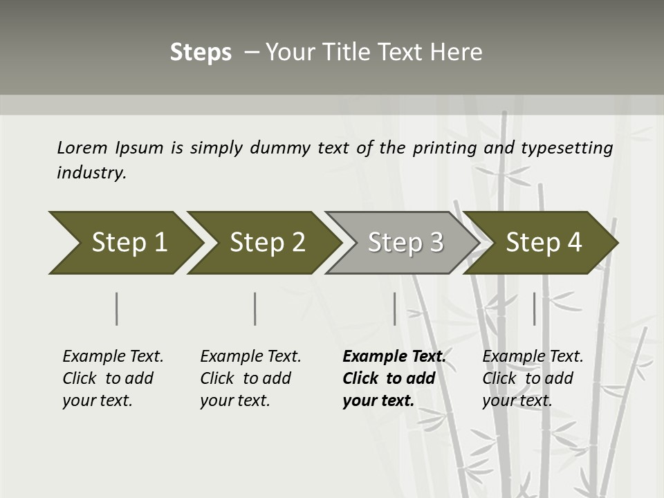 A Bamboo Tree Is Shown With A Gray Background PowerPoint Template