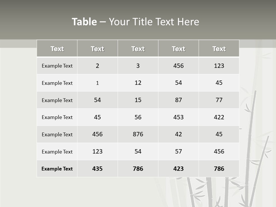 A Bamboo Tree Is Shown With A Gray Background PowerPoint Template