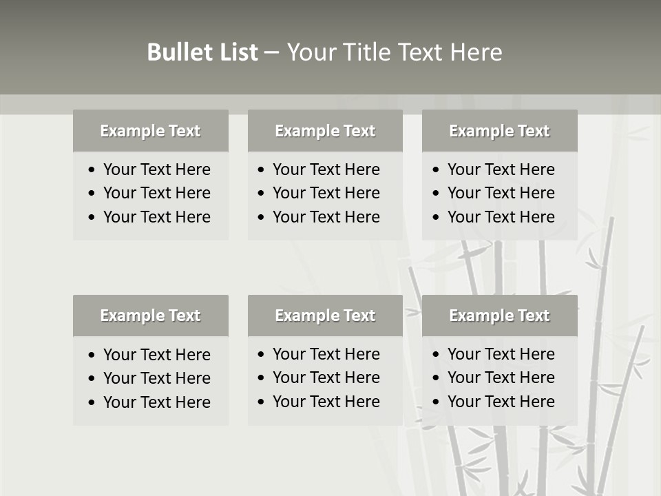 A Bamboo Tree Is Shown With A Gray Background PowerPoint Template