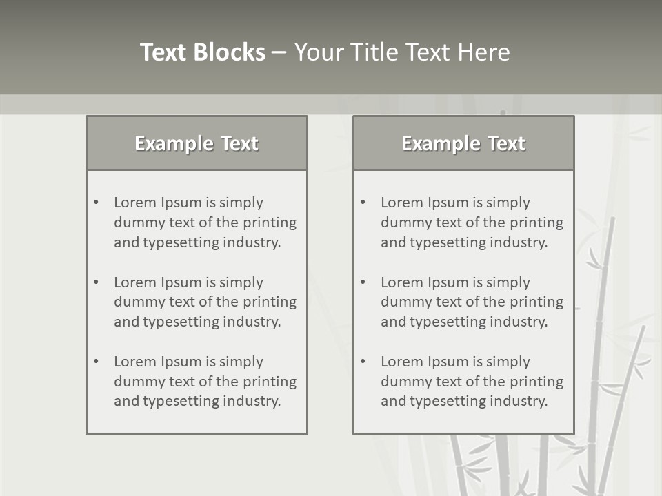 A Bamboo Tree Is Shown With A Gray Background PowerPoint Template