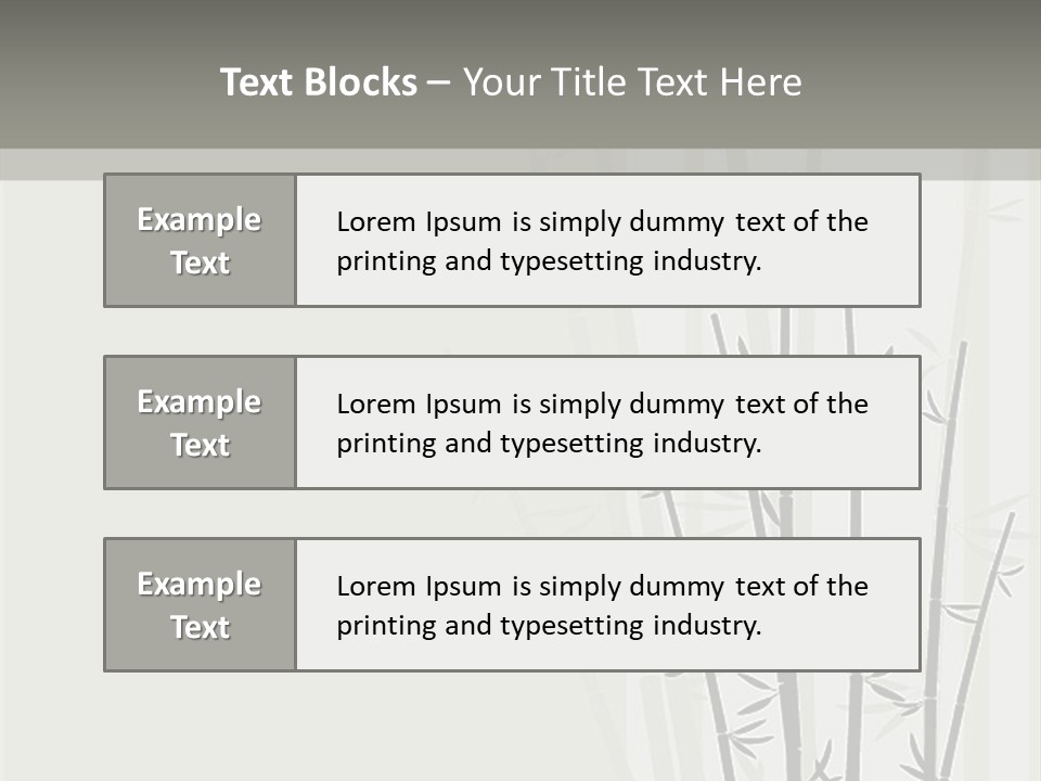 A Bamboo Tree Is Shown With A Gray Background PowerPoint Template