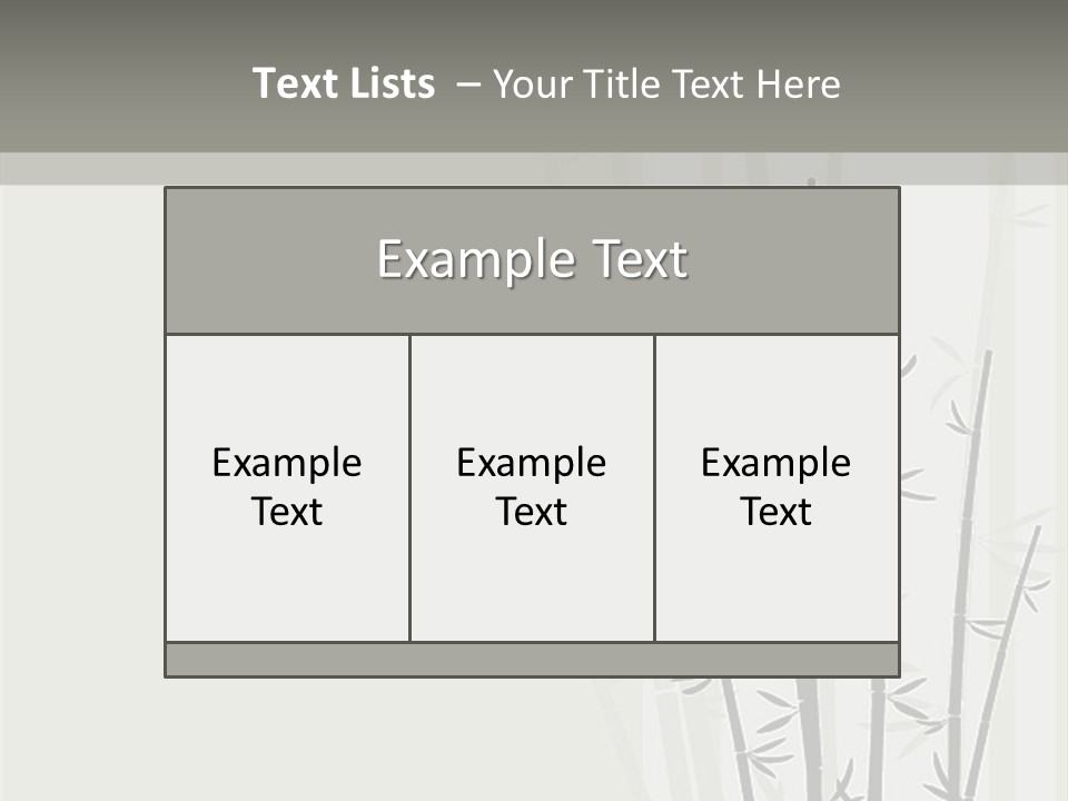 A Bamboo Tree Is Shown With A Gray Background PowerPoint Template