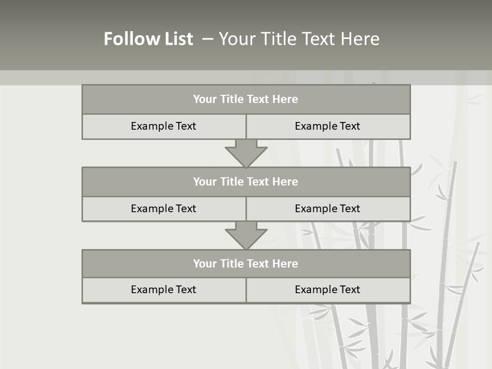 A Bamboo Tree Is Shown With A Gray Background PowerPoint Template