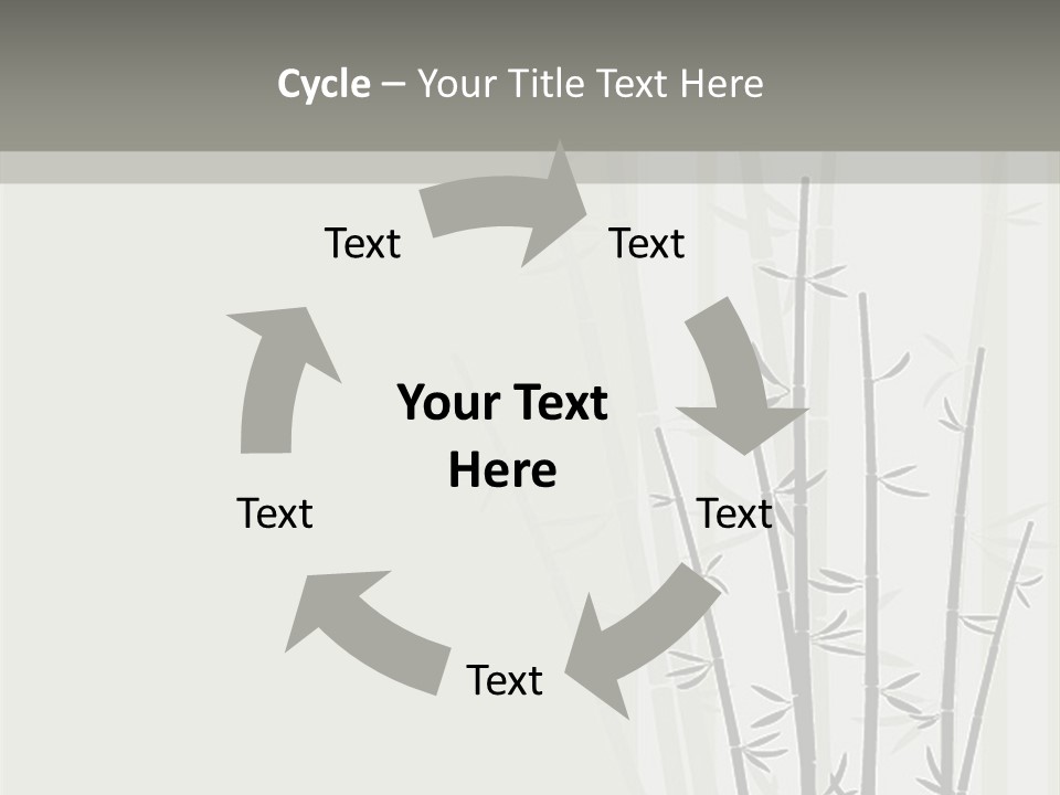 A Bamboo Tree Is Shown With A Gray Background PowerPoint Template