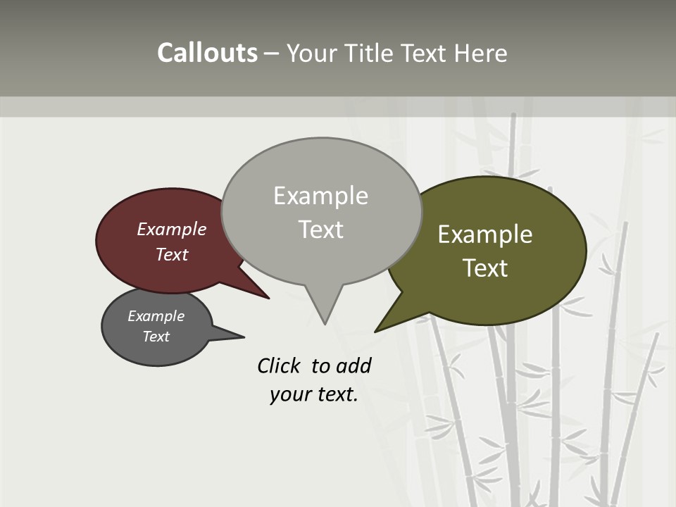 A Bamboo Tree Is Shown With A Gray Background PowerPoint Template